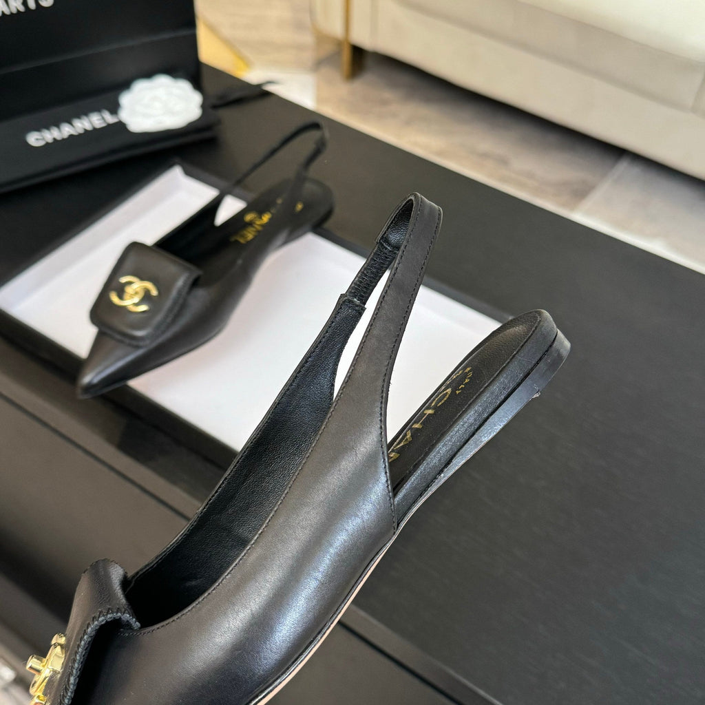 CC 25C Slingback Flat Black   sheepskin 212949