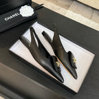 CC 25C Slingback Flat Black   sheepskin 212949