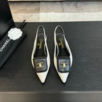 CC 25C Slingback Flat White   sheepskin 212950