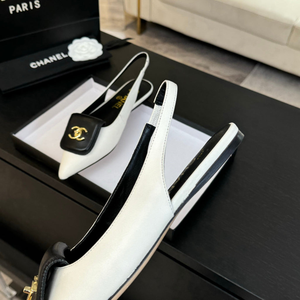 CC 25C Slingback Flat White   sheepskin 212950