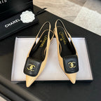 CC 25C Slingback Flat Cream   sheepskin 212951