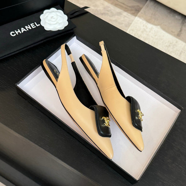 CC 25C Slingback Flat Cream   sheepskin 212951