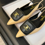 CC 25C Slingback Flat Cream   sheepskin 212951
