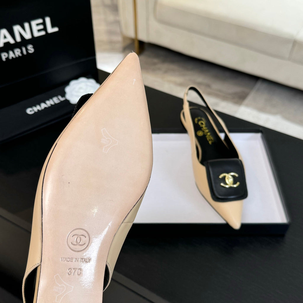 CC 25C Slingback Flat Cream   sheepskin 212951