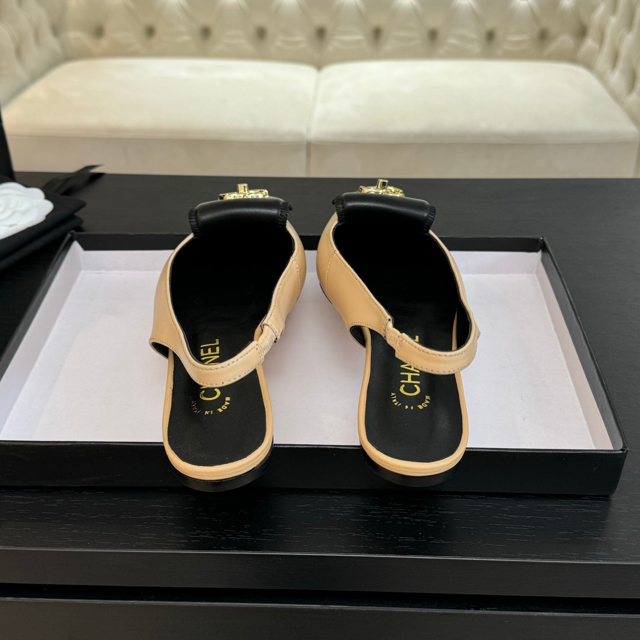CC 25C Slingback Flat Cream   sheepskin 212951