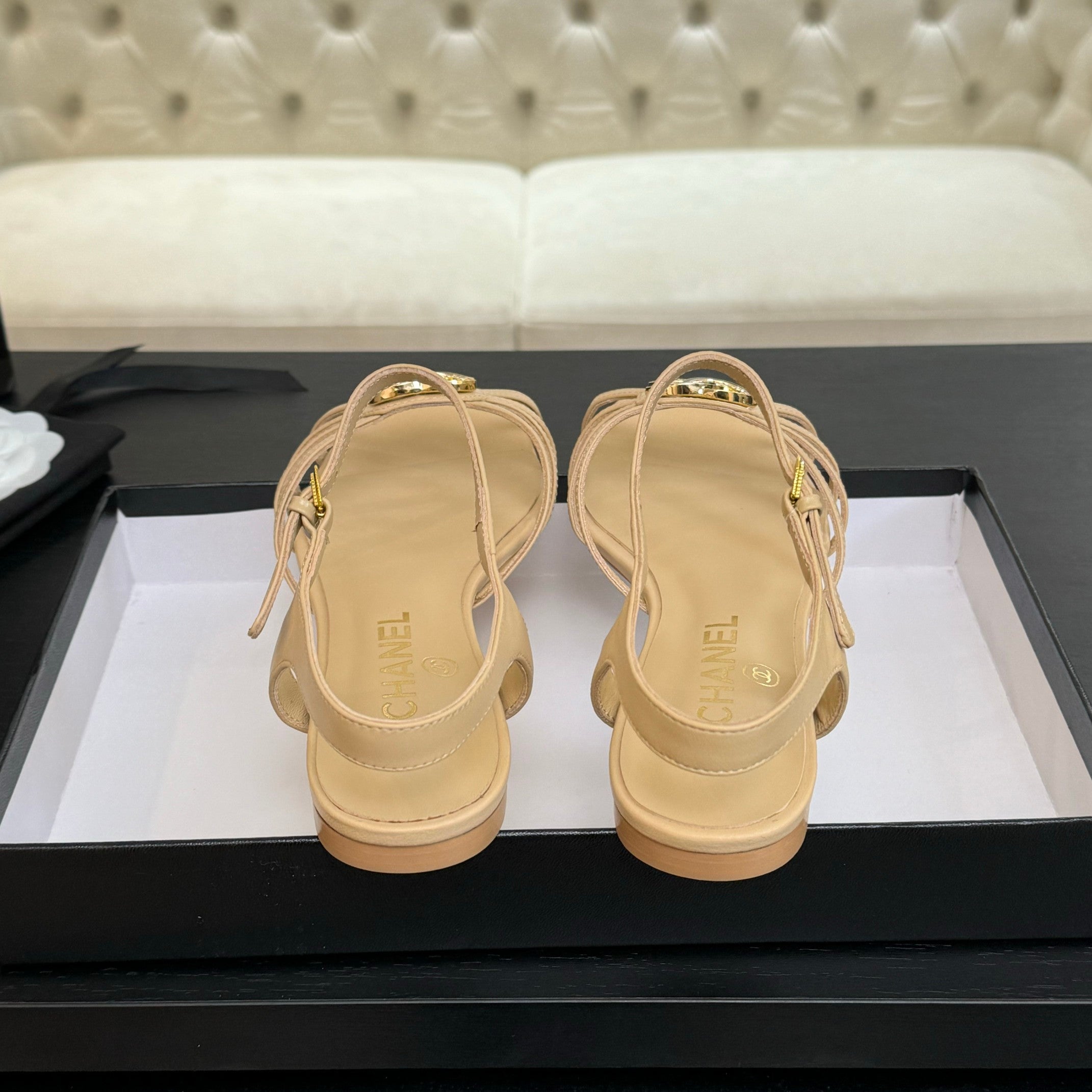 CC 15mm Sandal DarkCream Sheepskin 212923