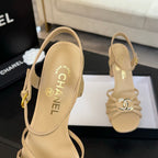 CC 85mm Sandal DarkCream Sheepskin 212931