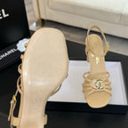 CC 85mm Sandal DarkCream Sheepskin 212931