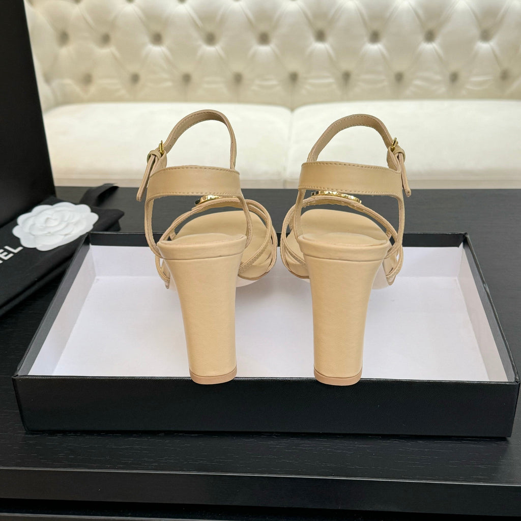 CC 85mm Sandal DarkCream Sheepskin 212931