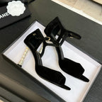 CC 25S Sandal Heel 85mm Black Suede