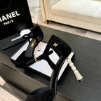 CC 25S Sandal Heel 85mm Black Suede
