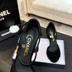 CC 25S Sandal Heel 85mm Black Suede