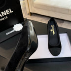 CC 25S Pump 85mm Black Suede Grosgrain