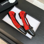 CC Ballet Flats Red Cowhide 313471