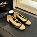 CC 25P Mary Jane 15mm Beige Black Raffia 373783