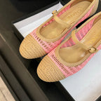 CC 25P Mary Jane 50mm Beige Pink Raffia 373788