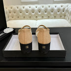 CC 25P Mary Jane 50mm Beige White Raffia 373790