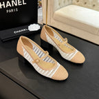 CC 25P Mary Jane 50mm Beige White Raffia 373790