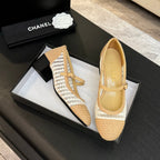 CC 25P Mary Jane 50mm Beige White Raffia 373790