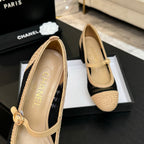 CC 25P Mary Jane 50mm Beige Black Raffia 373791