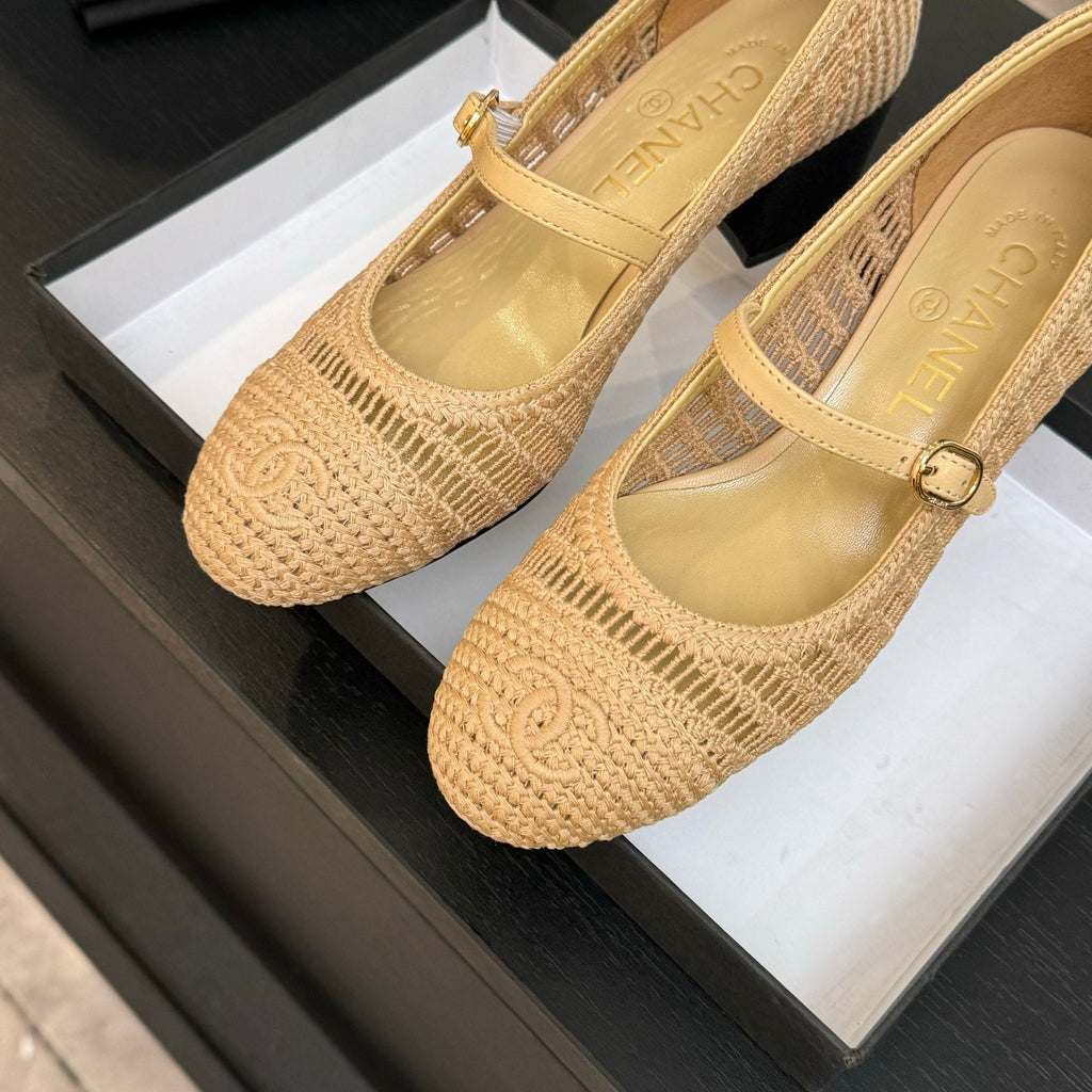 CC 25P Mary Jane 50mm Beige Raffia 373792