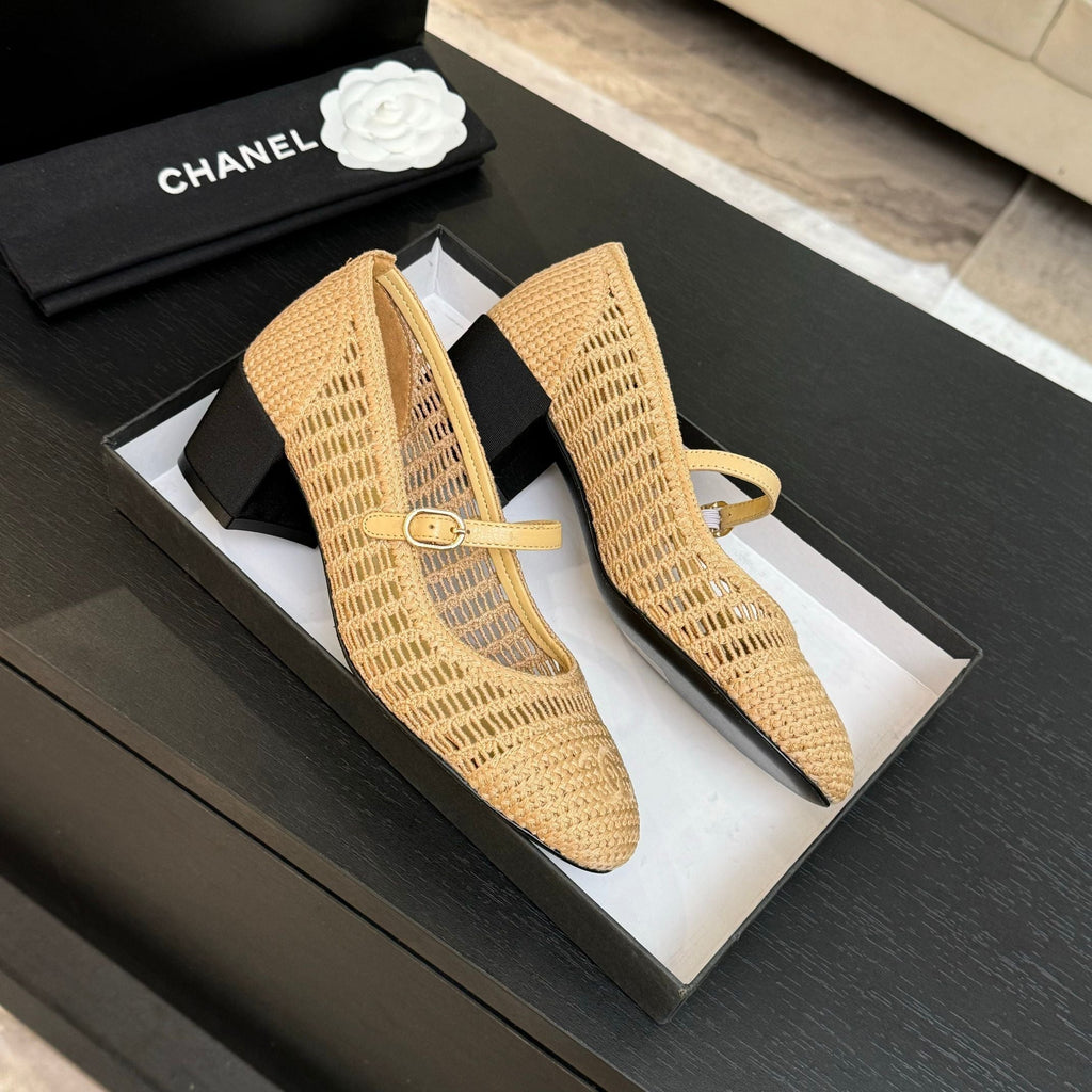 CC 25P Mary Jane 50mm Beige Raffia 373792
