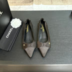 CC 25A Ballerina Black Satin And Sheepskin 373779