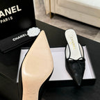 CC 26s Métiers d'Art Pointed-Toe Mule Black Sheepskin 700616