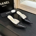 CC 26s Métiers d'Art Pointed-Toe Mule Black Sheepskin 700616