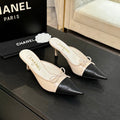 CC 26s Métiers d'Art Pointed-Toe Mule Cream Black Sheepskin 700617