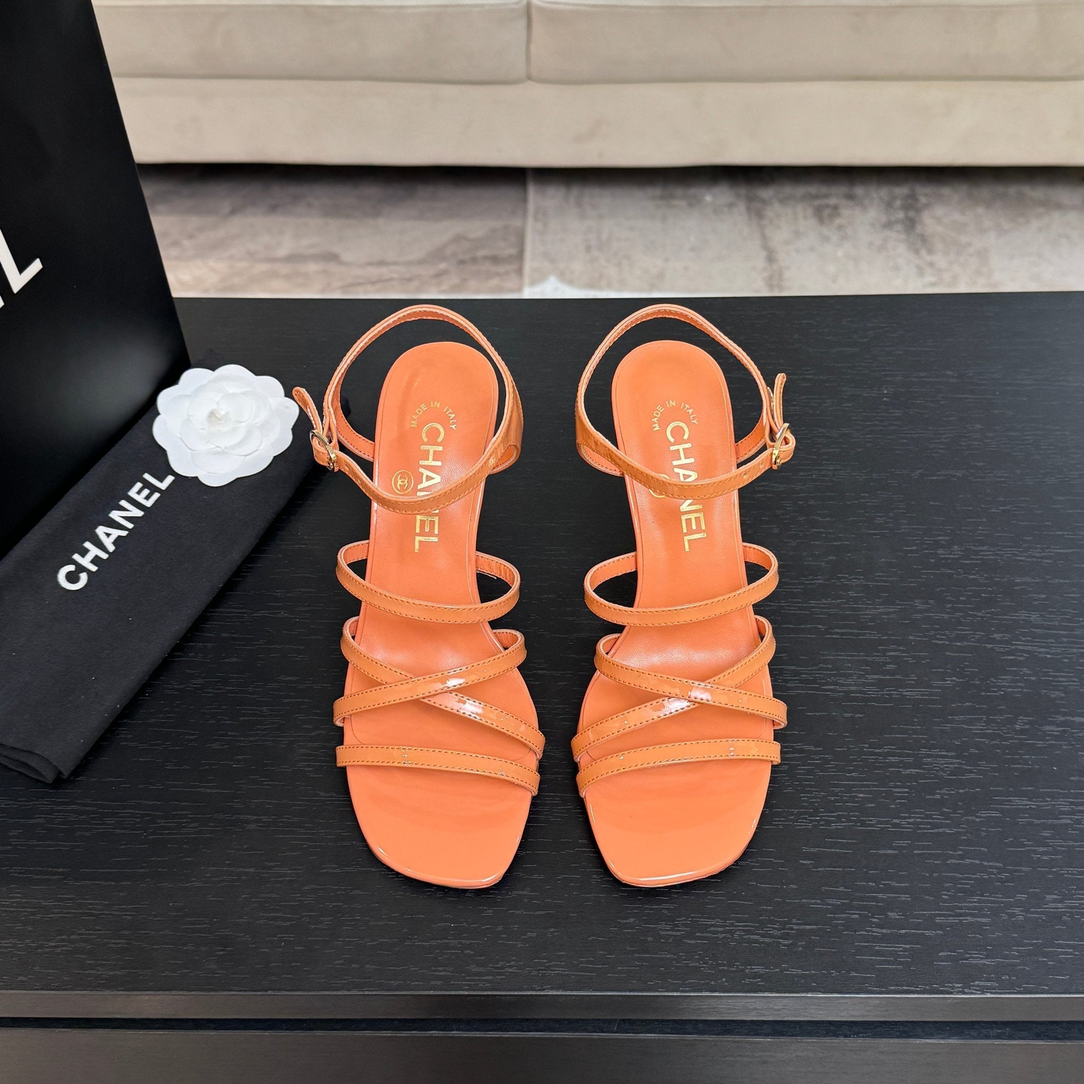 CC Cruise 25/26 Sandal 95mm Orange Patent Leather