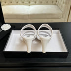 CC 26C Double C Strap Sandals White Sheepskin