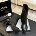 CC 26s Chunky Heel Trouser Ankle Boots Black Sheepskin 673034