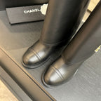 CC 26s Chunky Heel Trouser Boots Black Sheepskin 673036