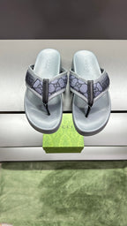 GG Men's Thong Sandals Purple Grey Polyester Leather 547243
