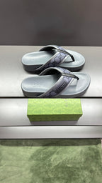 GG Men's Thong Sandals Purple Grey Polyester Leather 547243