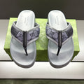 GG Men's Thong Sandals Purple Grey Polyester Leather 547243