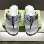 GG Men's Thong Sandals Purple Grey Polyester Leather 547243