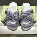 GG Men's Sandals Purple Grey Polyester Leather 547242