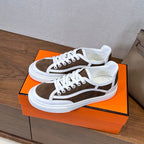 HM Get Sneaker Deep Brown White Suede Cowhide 543795