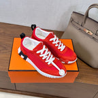 HM 26S Bouncing Sneaker In Red mix White Suede Mesh 543809