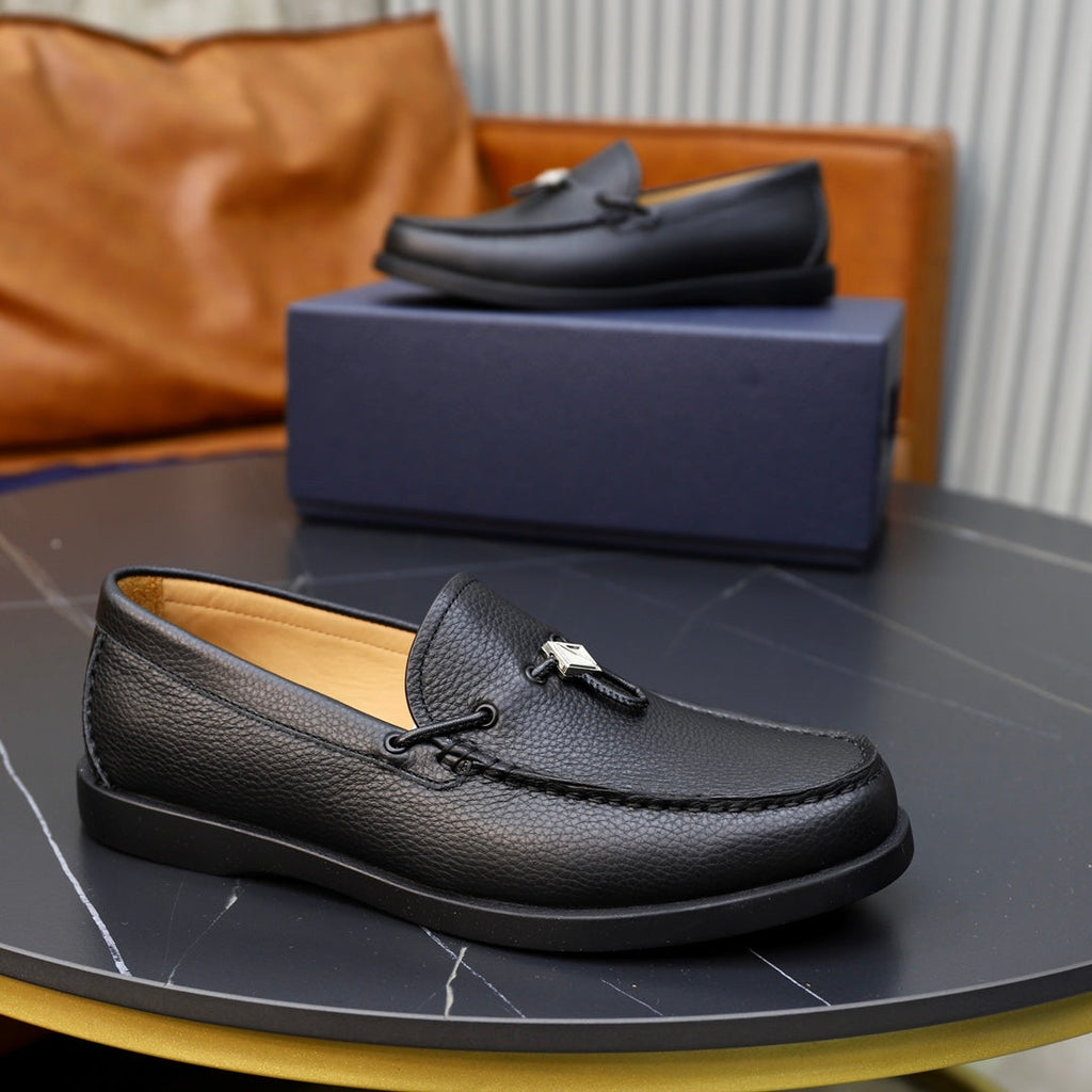 CD ODEON DRIVER LOAFER BLACK GRAINED CALFSKIN