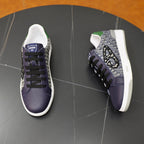 CD LOW TOP BASIC SNEAKER NAVY AND BEIGE JACQUARD