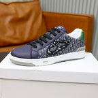 CD LOW TOP BASIC SNEAKER NAVY AND BEIGE JACQUARD