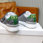 CD LOW TOP BASIC SNEAKER NAVY AND BEIGE JACQUARD