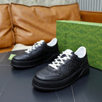 GG Men's Sneaker Black Cowhide Embossed 523163