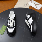 GG Men's Sneaker Black White Cowhide Embossed 523164