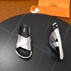 HM Men's Infra Slide Silver Calfskin 711698