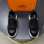 HM Men's Leader Sneaker Black Suede Calfskin 747919