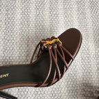 BABYLONE SANDALS 90 IN BLACK BROWN LAMBSKIN